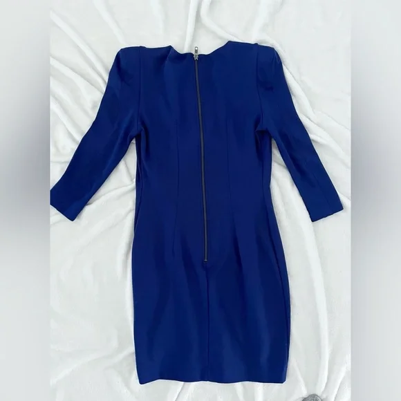 French Connection Royal Blue Long Sleeve Wrap Style Dress Size 8 - Picture 6 of 6